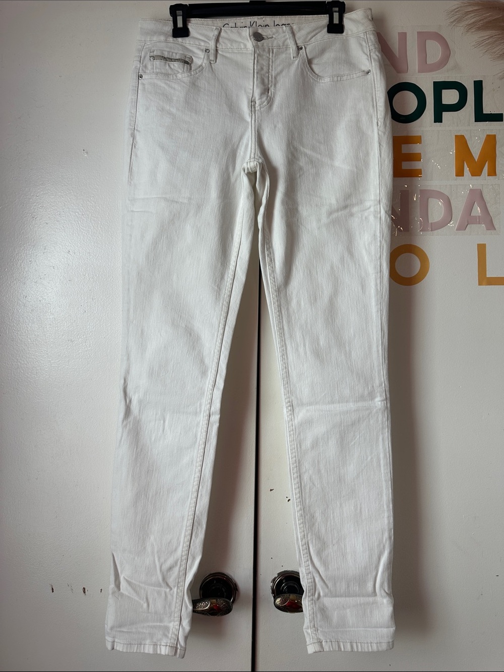 Calvin Klein Curvy Skinny White Jeans